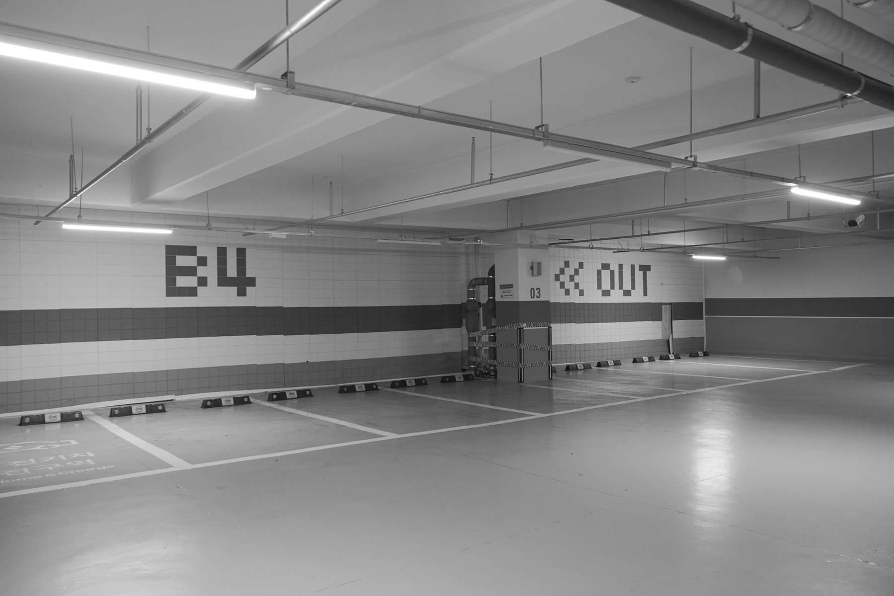 B4 parking area marked OUT